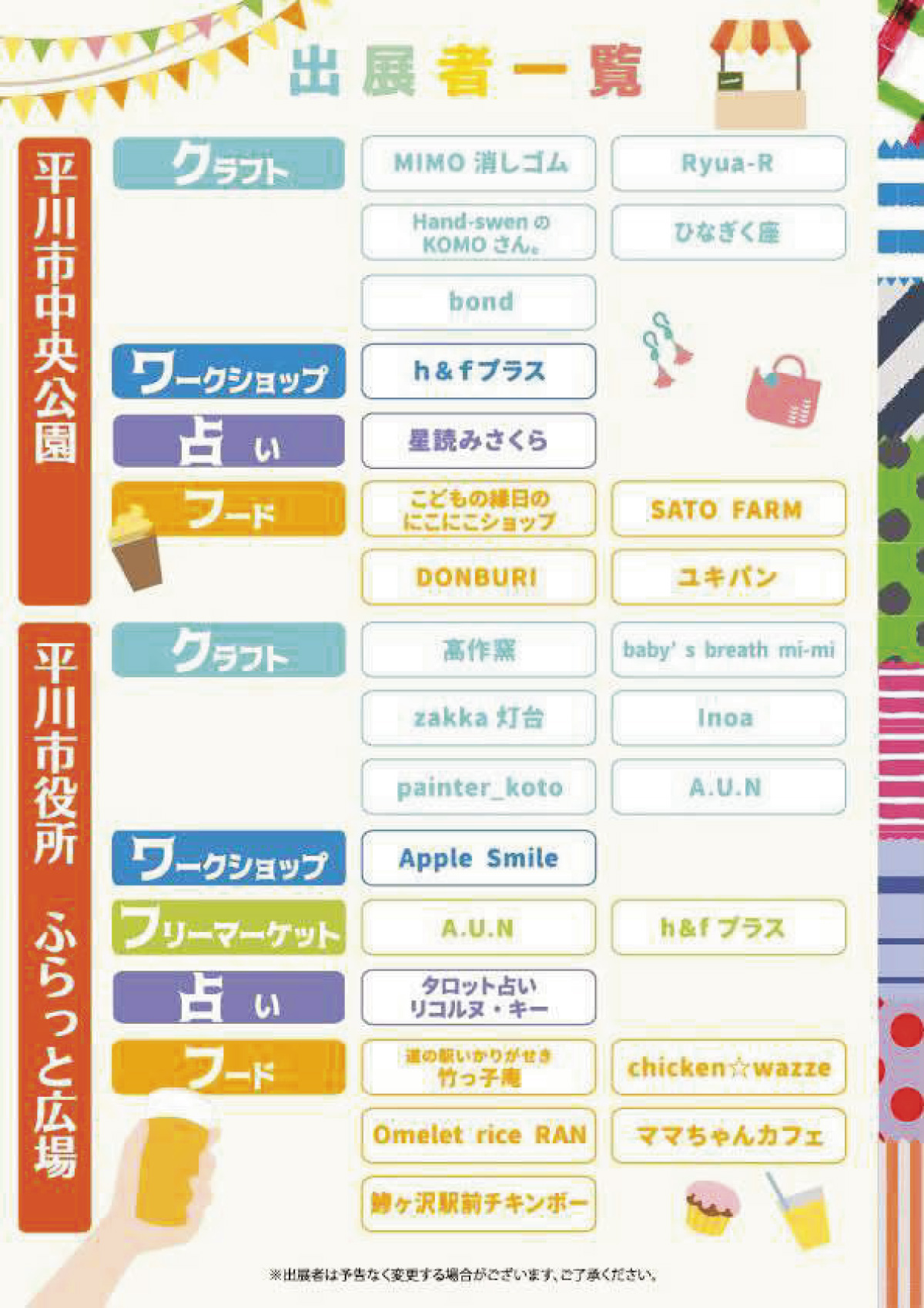 ぷらすマルシェ in ひらかわミュージックフェスティバル